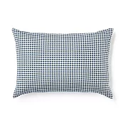 【MUJI 無印良品】再生聚酯速乾枕套/50/深藍格紋【成品尺寸】52*95cm 圓柱形。【適用尺寸】50*70cm。