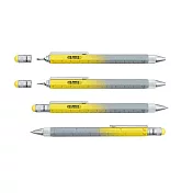 【TROIKA】多功能工具筆(多色可選)(原字筆/觸控筆/螺絲起子/水平儀/尺) 德國設計 台灣製造  黃灰色