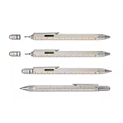【TROIKA】多功能工具筆(多色可選)(原字筆/觸控筆/螺絲起子/水平儀/尺) 德國設計 台灣製造  淺鈦金