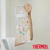 【THERMOS膳魔師】附吸管組輕水瓶2000ml(TP436TCM-CL) 聖誕小樹篇