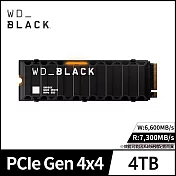 WD BLACK 黑標 SN850X 4TB Gen4 NVMe PCIe SSD固態硬碟 含散熱片 公司貨