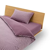 【MUJI 無印良品】棉天竺被套/Q/紫橫紋【適用尺寸】210x210cm 【成品尺寸】205x205cm