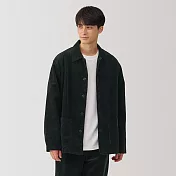 【MUJI 無印良品】男吉貝木棉混燈芯絨外套 S 黑色