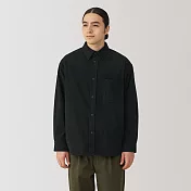 【MUJI 無印良品】男針織燈芯絨襯衫式外套 L 黑色