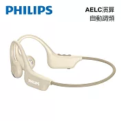 PHILIPS 氣傳導開放式運動耳掛藍牙耳機-TAA1708 奶茶