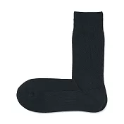 【MUJI 無印良品】男鹿子織商務直角襪25-27cm 黑色