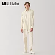 【MUJI 無印良品】MUJI Labo男起毛斜紋織標準領襯衫 S 柔白
