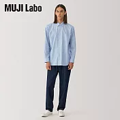 【MUJI 無印良品】MUJI Labo男平織布標準領襯衫 L 淺藍直紋