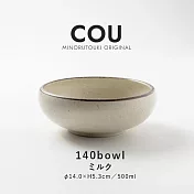 【日本Minoru】Cou素窯 陶瓷餐碗500ml ‧ 杏白