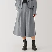 【MUJI 無印良品】女彈性起毛八分褲 S 灰色