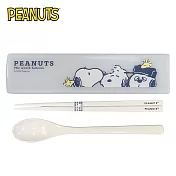 【日本正版授權】史努比 兩件式 餐具組 日本製 環保餐具/湯匙/筷子 Snoopy/PEANUTS