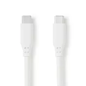 【MUJI 無印良品】不易糾結柔軟傳輸線/USB-C對USB-C/白1m/型號: MJ-UC1CTC-W