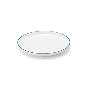 【MUJI 無印良品】日常食器/盤/中 /藍色鑲邊