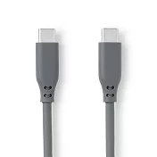 【MUJI 無印良品】不易糾結柔軟傳輸線/USB-C對USB-C/灰1m/型號:MJ-UC1CTC-GY