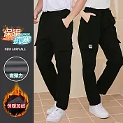 【KISSDIAMOND】超彈力加絨保暖工裝衝鋒褲(男女同款/KDFP-0116) XL 黑