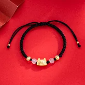 【水星記Outlet】生肖龍年招財神助攻宮廷風轉運珠編織手繩 _黑繩