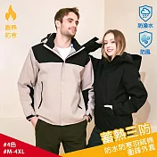 【KISSDIAMOND】防水防寒羽絨棉衝鋒外套(男女款/KDFJ-3055) M 米白