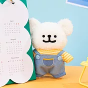 Maltese線條小狗毛絨掛件 (牛仔吊帶褲款)
