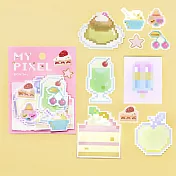 【日本BGM】散裝可書寫貼紙包30入 ‧ 像素風-一起吃甜點吧