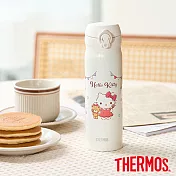 【THERMOS膳魔師】HelloKitty不鏽鋼超輕量彈蓋真空保溫瓶500ml(JNL-504KT-CCCW) 最愛巧克力篇