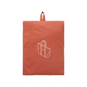 【MUJI 無印良品】再生尼龍可折托特包 /縱型.橘