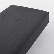 【MUJI 無印良品】柔舒水洗棉床包/Q/深灰【成品尺寸】160*198*30cm 附鬆緊帶。【適用尺寸】160*200*18-28cm。