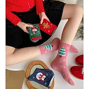 JDS.SOCKS  Marry Christmas植絨卡通聖誕老人中筒襪   * (四入一組)