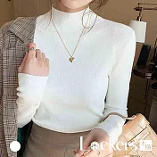 【Lockers 木櫃】秋冬半高領針織衫 L113120303 F 白色
