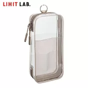 LIHIT LAB A-8103 多用途透明筆袋  棕色