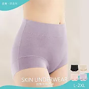 【KISSDIAMOND】純棉防走光中腰四角內褲(女內褲/KDW-4513) L 芋紫
