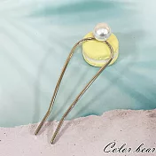 【卡樂熊】簡約珍珠U型造型髮簪(六款)- 弧形銀色