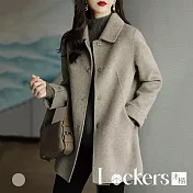 【Lockers 木櫃】秋冬法式毛呢外套 L113121201 M 灰色