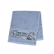 【Peanuts】史努比Snoopy台灣製造純棉刺繡緞檔毛巾_多色選_ 藍色