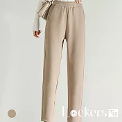 【Lockers 木櫃】冬季加絨休閒哈倫褲 L113122304 FREE 淺駝色