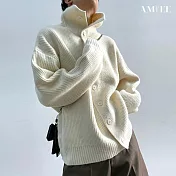 【AMIEE】潮男寬鬆高領針織上衣(男裝/雅痞/KDTQ-Z43) 2XL 杏