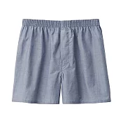 【MUJI 無印良品】男柔滑前開平口褲 S 淺深藍
