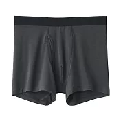 【MUJI 無印良品】男柔滑前開拳擊內褲 M 深灰