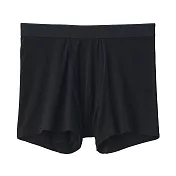 【MUJI 無印良品】男柔滑前開拳擊內褲 XXL 黑色