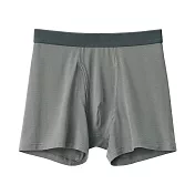 【MUJI 無印良品】男柔滑前開拳擊內褲 XL 煙燻綠