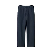 【MUJI 無印良品】男吉貝木棉混丹寧寬版褲 S 暗藍