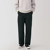 【MUJI 無印良品】男吉貝木棉混人字紋寬版褲 S 黑色