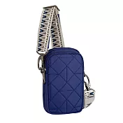 《TRAVELON》Boho雙層防盜斜背小包 | 側背包 斜背包 背帶包 防割防搶 - 格紋藍