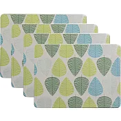 《Premier》長方軟木餐墊4入 | 桌墊 杯墊 - 綠葉