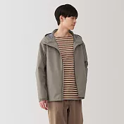 【MUJI 無印良品】男撥水加工連帽外套 M 灰棕