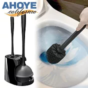 【AHOYE】日式零死角清潔馬桶刷1+1底座組 (廁所清潔刷 馬桶吸盤 縫隙刷)