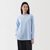 【MUJI 無印良品】女速乾平織布長袖套衫 S 藍直紋