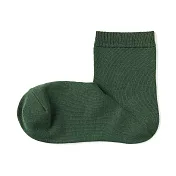 【MUJI 無印良品】女足口柔軟舒適直角短襪23-25cm 綠色