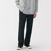 【MUJI 無印良品】男水洗綾織寬版褲 76 黑色