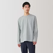 【MUJI 無印良品】男天竺圓領長袖T恤 M 灰色