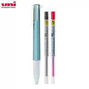 (限量1筆2芯送1)UNI UE5H-258 開心筆五色筆筆管+ 0.38mm紅&黑筆芯 金屬藍
